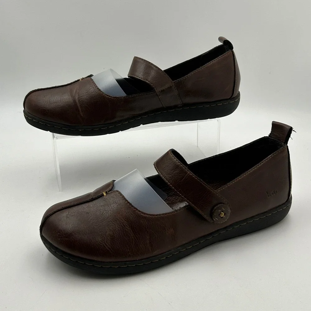 b.o.c. Born Concept Mary Jane Flats Womens 9.5 Brown Faux Leather Gorp Comfort